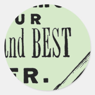 Vintage lawn mower advert classic round sticker