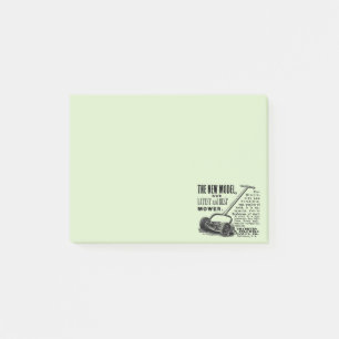 Vintage lawn mower advert post-it notes