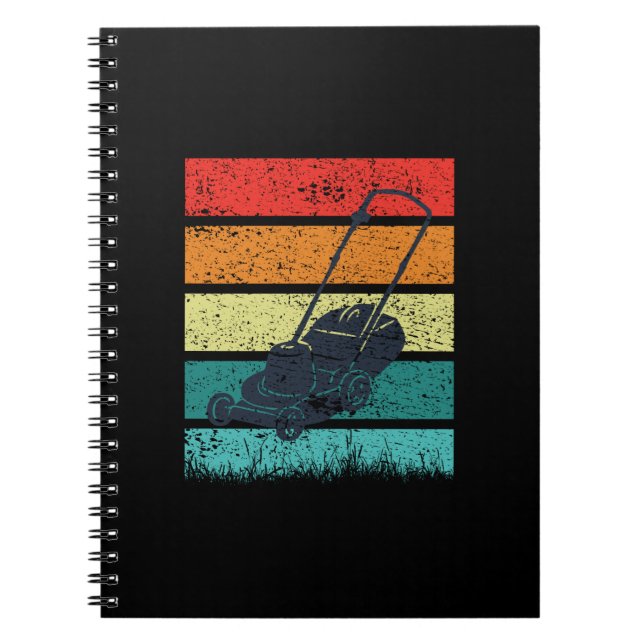 Vintage Lawn Mower Notebook (Front)