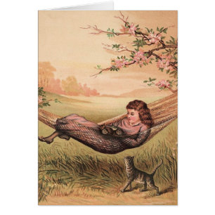 Vintage - Lazy Day with Pet Cats,