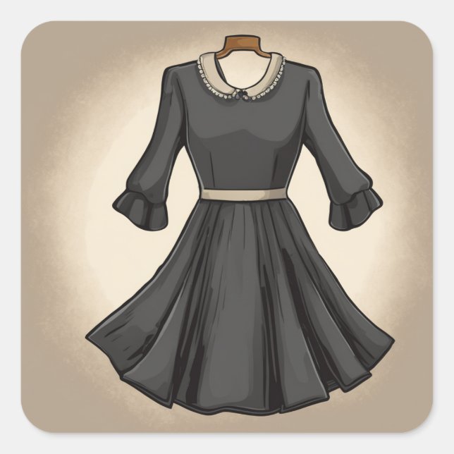 Vintage LBD Art Decal Square Sticker (Front)