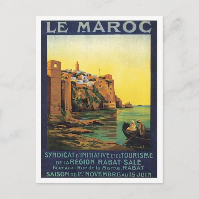 Vintage Le Maroc Morocco Postcard (Front)