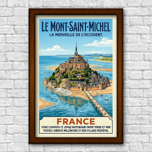 Vintage Le Mont-Saint-Michel, France Travel Poster