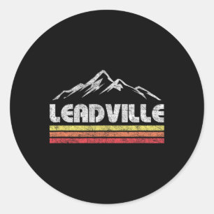 Vintage Leadville Colorado Retro Mountain Bike Ski Classic Round Sticker