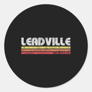 Vintage Leadville Colorado Retro Mountain Bike Ski Classic Round Sticker