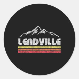 Vintage Leadville Colorado Retro Mountain Bike Ski Classic Round Sticker