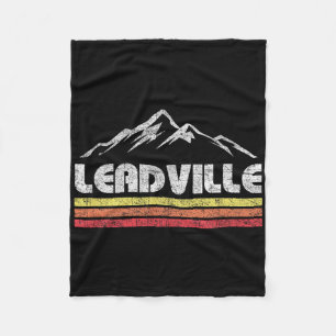 Vintage Leadville Colorado Retro Mountain Bike Ski Fleece Blanket