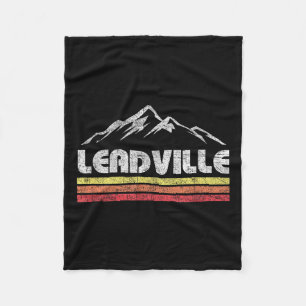 Vintage Leadville Colorado Retro Mountain Bike Ski Fleece Blanket