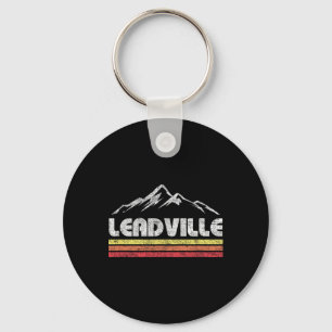 Vintage Leadville Colorado Retro Mountain Bike Ski Key Ring