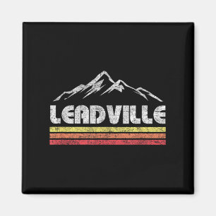 Vintage Leadville Colorado Retro Mountain Bike Ski Magnet