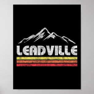 Vintage Leadville Colorado Retro Mountain Bike Ski Poster