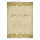 Vintage Leaf Scroll Style Wedding Menu  in Beige