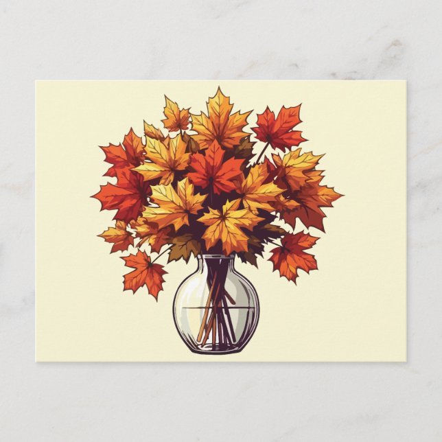 Vintage leafs pot postcard (Front)