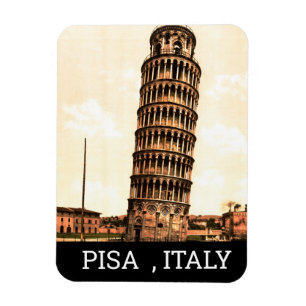 vintage leaning tower of Pisa - Italy Magnet