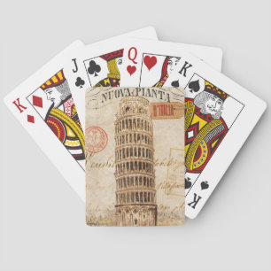 Vintage Leaning Tower of Pisa Playing Cards