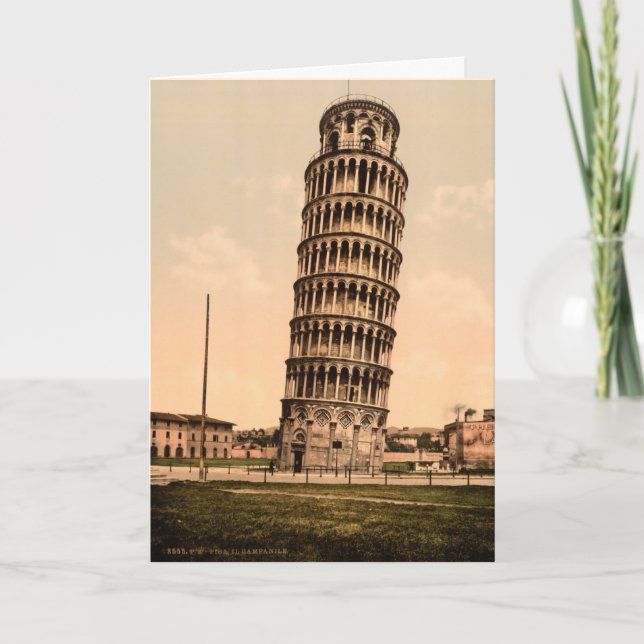 Vintage Leaning Tower of Pisa Thank You Card (Front)