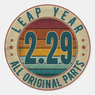 Vintage Leap Year February 29 All Original Parts Classic Round Sticker