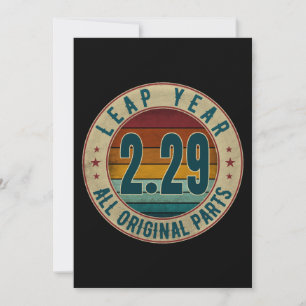 Vintage Leap Year February 29 All Original Parts Invitation