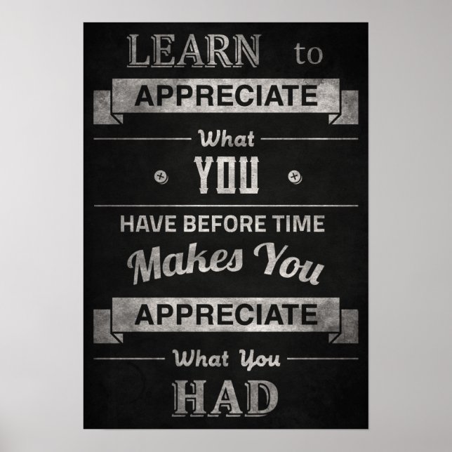 Vintage "Learn to Appreciate" Poster (Front)