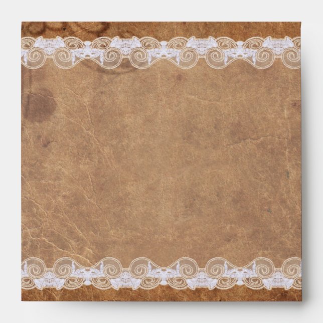 Vintage Leather and Lace Envelope (Front)
