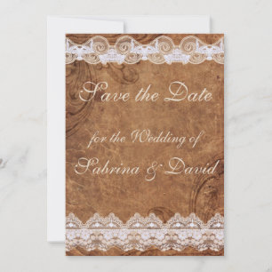 Vintage Leather and Lace Save the Date