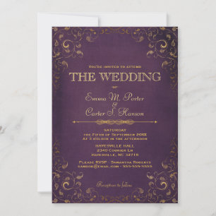 Vintage Leather Book Wedding Invitation