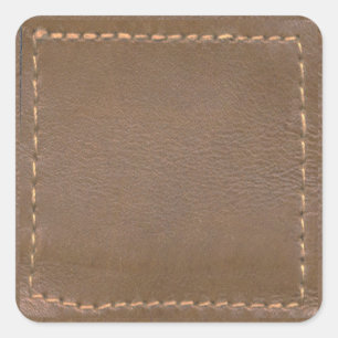 Vintage LEATHER Look Print Finish : Template Square Sticker
