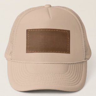 Vintage LEATHER Look Print Finish : Template Trucker Hat