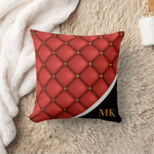 Vintage Leather Monogram Cushion