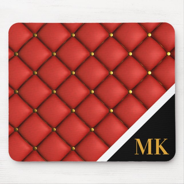 Vintage Leather Monogram Mouse Pad (Front)