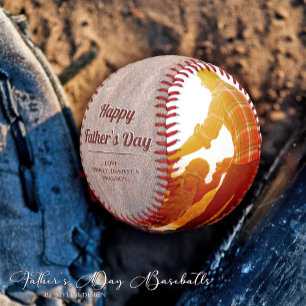 Vintage Leather Print Father's Day Photo Baseball