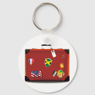 Vintage Leather Suitcase Key Ring