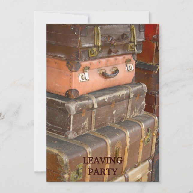 Vintage Leather Suitcases Invitation (Front)