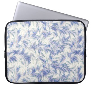 Vintage Leaves in Blue Laptop Sleeve Cover