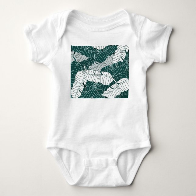 Vintage Leaves Pattern Background Baby Bodysuit (Front)