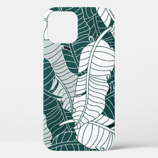 Vintage Leaves Pattern Background iPhone 12 Case