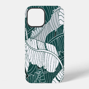 Vintage Leaves Pattern Background iPhone 12 Case