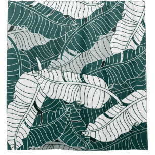 Vintage Leaves Pattern Background Shower Curtain
