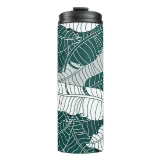 Vintage Leaves Pattern Background Thermal Tumbler