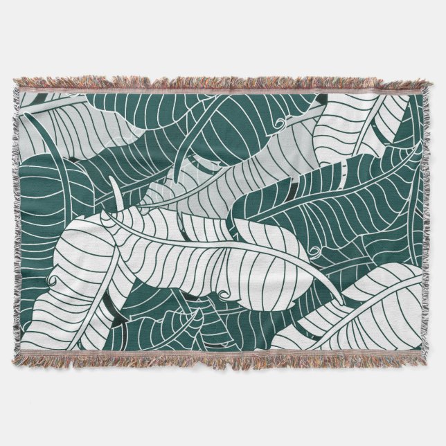Vintage Leaves Pattern Background Throw Blanket (Front)