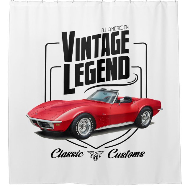 Vintage Legend In Red Shower Curtain (Front)