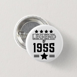vintage legend of 1955 3 cm round badge