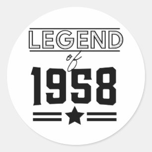 Vintage Legend of 1958 Classic Round Sticker