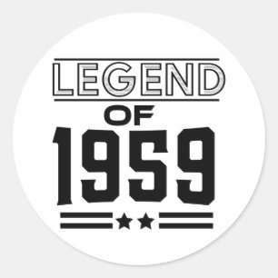 vintage legend of 1959 classic round sticker