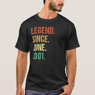 Vintage Legend Since June 2001 21st Birthday 21 Ye T-Shirt