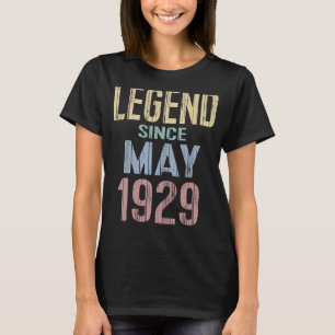Vintage Legend Since May 1929 Funny Birthday B Day T-Shirt