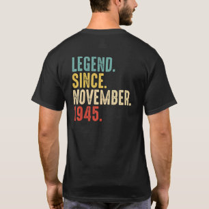 Vintage Legend Since November 1945 76th Birthday T-Shirt