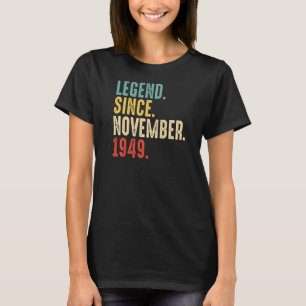 Vintage Legend Since November 1949 72nd Birthday T-Shirt