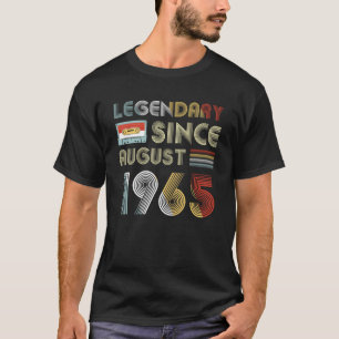 Vintage Legendary Since August 1965 Birthday T-Shirt