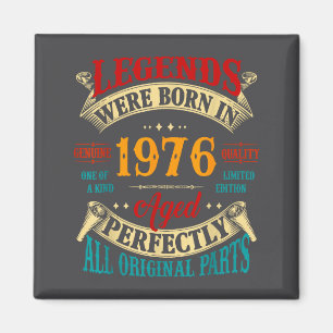 Vintage Legends Born In 1976 Graphic For 50th Birt Magnet